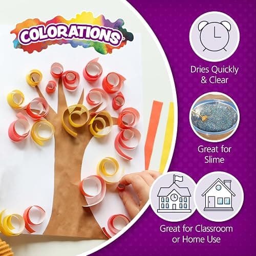 Colorations Washable Clear Glue, 1 Gallon, Non-Toxic, Great for Slime | Dries Clear, Bulk School and Scrapbook Supplies - Classroom Must Haves thumbnail 2