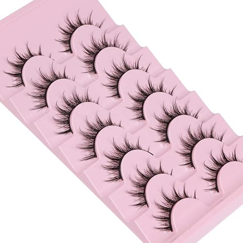 Manga Lashes Natural Look False Eyelashes Anime Lashes Mink Wispy Fluffy Spiky 3D Volume Eyelashes Pack Korean Japanese Asian Cosplay Fake Eyelashes Look Like Individual Cluster 7 Pairs by EYDEVRO thumbnail 5