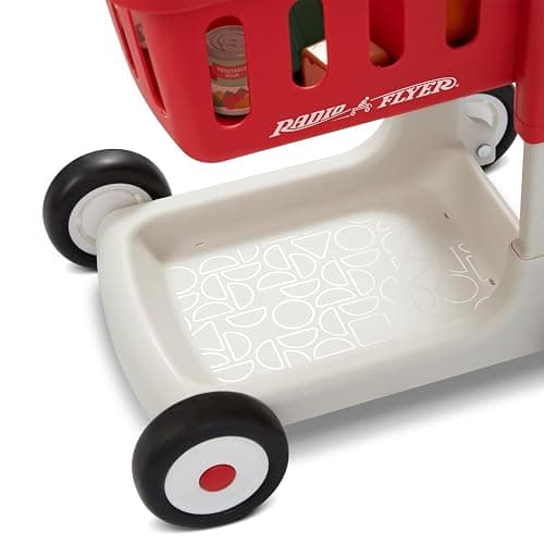 Radio Flyer Toddler Shopping Cart Walker with Wheels, Lights, and Sound for ages1+, Educational and Imaginative Play and Walk Behind thumbnail 12