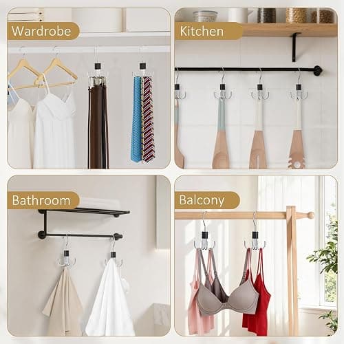 Belt Hanger, 2PCS Belt Organizer for Closet 360° Rotatable Max 48 Belt Storage Rack Space Saving Closet Organizers and Storage for Belts, Bra, Tank Top, Tie, Scarf, Purse (Black, 2 Pack) thumbnail 6