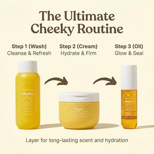 NATURE WELL Cheeky Firming Body Oil, Luxuriously Glowy & Fast-Absorbing Formula Designed to Nourish, Firm, & Visibly Smooth Skin, Scented with Pistachio, Almond, Coconut, & Salted Caramel, 3.4 Oz thumbnail 5