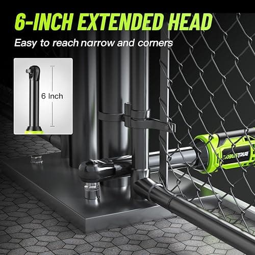 Robustrue 3/8" Cordless Ratchet Wrench, 6-inch Extended Ratchet Wrench, 40Ft-lbs 400RPM Cordless Ratchet, 2 Batteries Power Electric Ratchet Driver with Variable Speed, 7 Sockets, LED Light thumbnail 4
