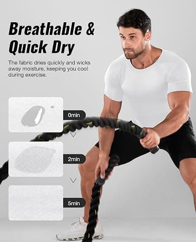 Niksa Men's Compression Shirts 1/2/4 Pack, Workout Gym Shirt Short Sleeve, Moisture Wicking Active Fit Base Layer T-Shirt thumbnail 5