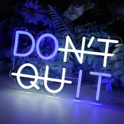 Neon Signs for Wall Decor - LED Neon Light Sign for Bedroom, Man Cave, Bar & Pub - USB Powered Decorative Wall Art for Christmas, Birthday Party & Living Room (DON'T QUIT) - Image 1