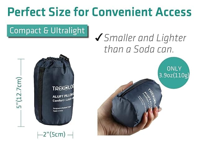 TREKOLOGY Aluft 2.0 Ultralight Inflatable Camping Pillow – 1 PC Compact Outdoor Travel Pillow for Hiking, Backpacking & Camping – Adjustable Firmness & Natural Neck Alignment – Quick & Easy To Inflate thumbnail 2