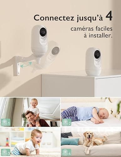 momcozy Babyphone avec caméra Écran 5 Pouces HD 1080P Moniteur bébé sans WLAN Batterie 5000 mAh Audio bidirectionnel Mode Vox IR Vision Nocturne Objectif Grand Angle Portée 960 Pieds BM01 thumbnail 7