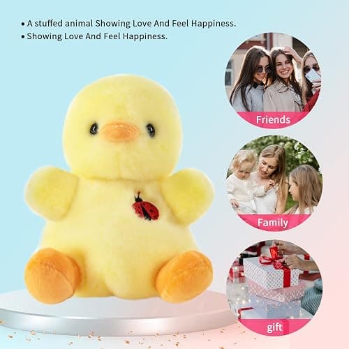 Sew Butiful 8" Duck Stuffed Animals Plush, Cute Plushies for Animal Themed Parties Teacher Student Award, Animal Toys for Baby, Boy, Girls, Great for Nursery, Room Decor, Bed (Duck) thumbnail 5