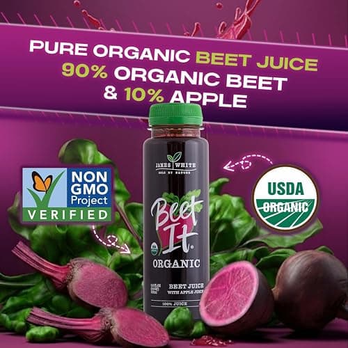 BEET IT Organic Beet Juice, 8.5 Ounce (Pack of 12) GMO-Free 100% Natural Beet Juice Organic - Gluten Free, No Added Sugar, Not from Concentrate thumbnail 4