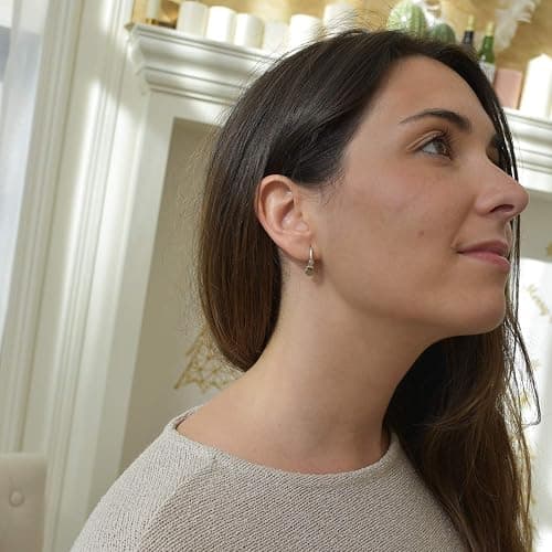 Coin Cluster Drop Mini Hoop Earrings [.925 Sterling Silver] - Dangle Disc Charms thumbnail 4