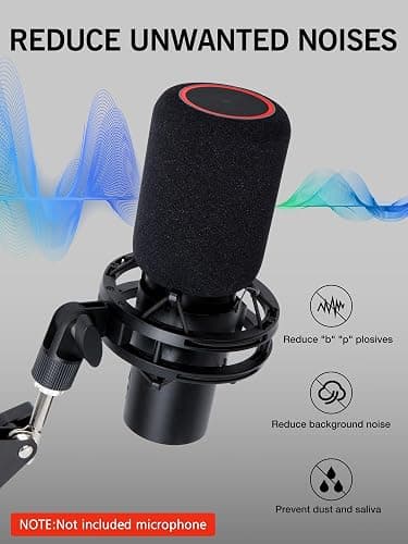 QuadCast 2 Boom Arm, Mic Arm Microphone Arm for HyperX QuadCast 2 with HyperX QuadCast 2 Pop Filter, 3/8" to 5/8" Adapter, by SUNMON thumbnail 5