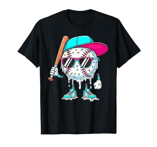 Baseball Lifestyle 101 Apparel Youth Baseball Drip Icecream T-Shirt - Image 1