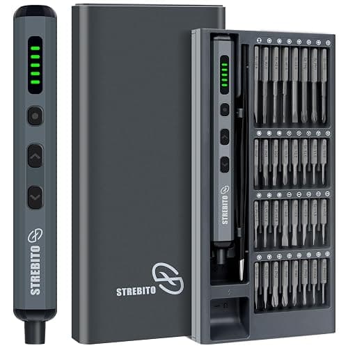 STREBITO Mini Electric Screwdriver Set, 70 in 1 Small Electric Screwdriver Cordless - 64 S2 Preicison Bits, 5 Torque Settings, 4 LED Lights, Mini Power Screwdriver Repair Tool Kit for PC RC Electronic - Image 1