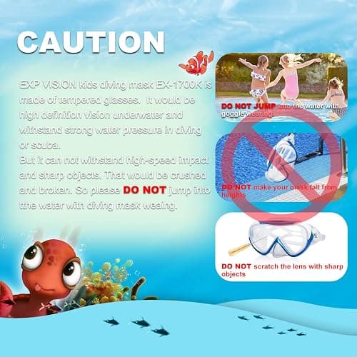 Kids Snorkel Swim Mask, Child Diving Mask Anti-Fog Swim Goggles with Nose Cover for Snorkeling Diving Swimming thumbnail 7