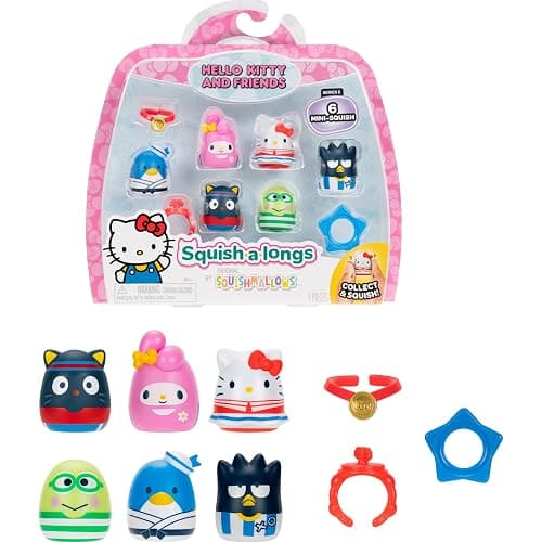 Squish-a-longs Hello Kitty and Friends Cute Sports Mini-Squish + Accessory 6-Pack - Image 1