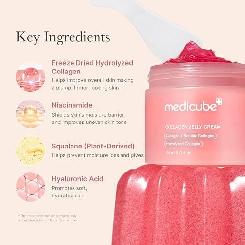 medicube Jelly Cream with Collagen & Niacinamide, 3.71 fl.oz | Freeze-Dried Hydrolyzed Collagen for Skin Barrier Hydration & 24H Glow - Plumper, Firmer looking skin, 3.71 fl.oz thumbnail 4