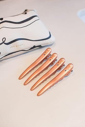 Framar Pink Hair Clips For Styling – Professional Metal Hair Clips For Women Styling, Metal Clips For Hair, Hair Styling Clips, Extra Strong With No Slip - 4 Pack Rose Gold thumbnail 5