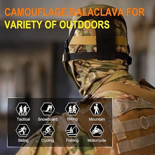 XY3545HS Camo Balaclava Face Mask for Man and Women-Hunting，Skiing，Motorcycle Windproof，UV Protection&Military Training thumbnail 2
