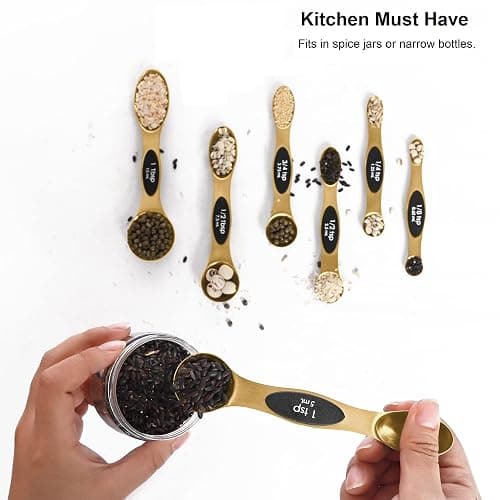 Magnetic Measuring Spoons Set Stainless Steel with Leveler, Stackable Metal Tablespoon Measure Spoon for Baking, Measuring Cups and Spoon Set Kitchen Gadgets Apartment Essentials Fits in Spice Jars thumbnail 6