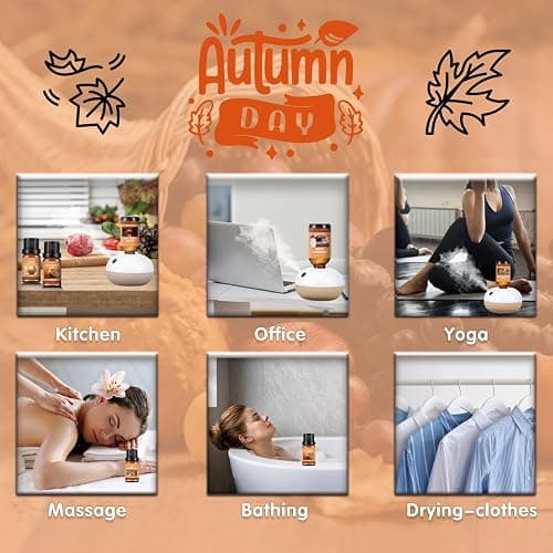 WECONA Fall Essential Oils Set, 6 x 10 mL Fall Scents for Diffuser | Fall Essential Oils, Pumpkin Spice & Apple Cider, Diffuser Oils, Candle & Soap DIY, 6 Pack thumbnail 5