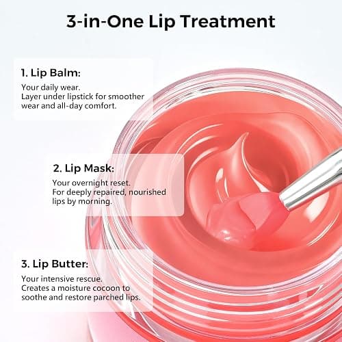 GarGrove Strawberry Lip Sleeping Mask with Collagen, Lip Butter Balm with Hyaluronic Acid & Vitamins A,E for Deep Hydration, Lip Moisturizer with Shea Butter & Meadowfoam Seed Oil for Dry Cracked Lips thumbnail 5