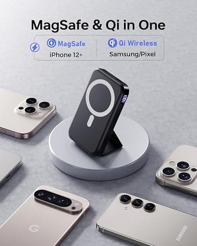 For Magsafe Power Bank, Portable Charger 10000mAh, 22.5W Fast Charging Battery Pack with USB-C Input & Output, LED Display for iPhone 17/16/15/14/13/12 Pro/Pro Max thumbnail 6
