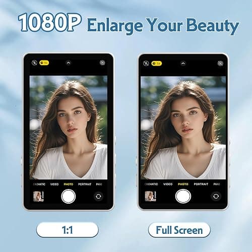 XJUGEZ Phone Vlog Selfie Monitor Screen, Magnetic Selfie Screen for iPhone Android, Back Camera Selfie Monitor Screen Wireless,No Delay Mini Vlog Selfie Screen for Live Stream & TikTok,Last for 3.5H thumbnail 5