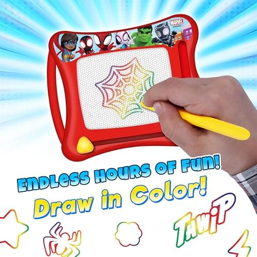 JA-RU Marvel Spiderman Magic Magnetic Drawing Board (1 Toy) Draw, Sketch & Doodle Tablet for Kids, Boys & Girls. Car Trip Game & Activity Travel Toys. Mess-Free Educational Learning Pad. C-6906-1s thumbnail 3