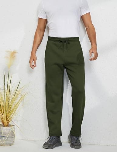 Gihuo Men's Winter Fleece Pants Sherpa Lined Sweatpants Active Running Jogger Pants thumbnail 6