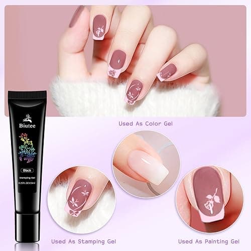 Biutee Nail Stamping Kit 2Pcs Nail Art Stamping Plates 4Pcs Stamping Gel Polish French Tip Nail Stamp Kit 110 Patterns with Silicone Stamper Scraper Large Lace Stamp Template Christmas Gift for Women thumbnail 4