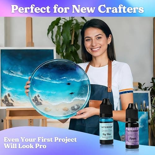 LET'S RESIN Epoxy Resin Paint Pigment 16 Color Concentrated Liquid Epoxy Resin Dye, Colorant for Resin Coloring, Resin Jewelry, Resin Art Crafts DIY Making (Each 0.35oz) thumbnail 7
