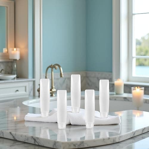GANPUB 5 Pcs White 1 oz Travel Bottles Empty Refillable Toothpaste Tubes Containers Small Mini Size Squeeze Dispensers, Refillable Containers Pump Dispensers Refillable Cosmetic(10 * 2.7cm) thumbnail 8