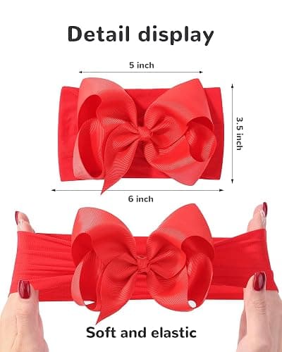 doboi 20pcs Baby Girls Bows Headbands Nylon Hairbands Ribbon Bow Elastic Hair Accessories for Newborns Infants Toddlers and Kids thumbnail 3