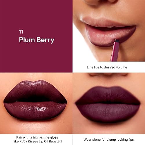 Ruby Kisses Plumping Effect Lip Liner, Semi Matte, Smudge Proof, High Pigment, Medium to Full Coverage Makeup, Precise Tip, Bold Color Lip Plumper thumbnail 3