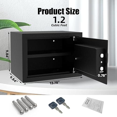 [ 1.2 Cu.ft. ]PATRON Fireproof Safe for Home,Digital Security Home Cabinet Safes for Money Cash Documents,Safe Box with Electronic Keypad,Removable Shelf for Office Business 1.2 Cu.ft. thumbnail 2