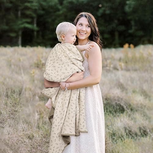 Lulu Moon Muslin Baby Blanket - Cotton Toddler Blankets for Cribs - Quilt Nursery Blanket for Baby Boys and Girls 47"x47"(Autumn Leaf) thumbnail 8