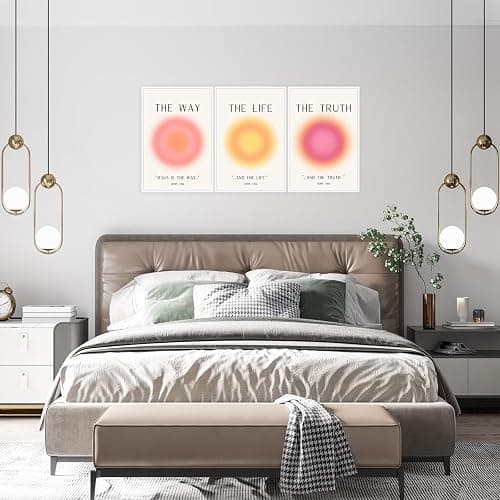 KFDJIG Jesus Poster Set of 3,Jesus Is The Way and The Truth and The Life Bible Verse Canvas Wall Art Religious Christian Minimalist Prints Inspirational Decor for Bedroom Living Room 16x24in Unframed thumbnail 2