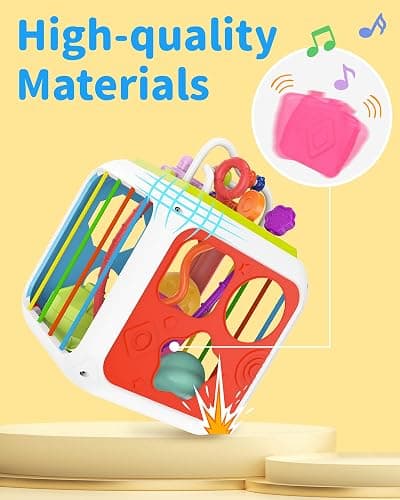 kecristv Montessori Toys for Toddler Girls Boys, Baby Sorter Learning Sensory Activity Cube, Toddler Girl Boy Birthday Gifts, Baby Toys 18+ Months thumbnail 6