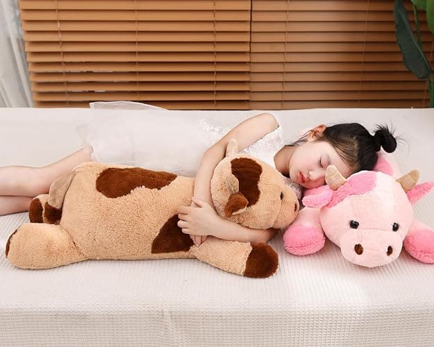 YESGIRL 25.6 inch 5 lbs Cow Weighted Stuffed Animals, Large Weighted Plush Animal, Cute Plush Toy Pillow, Soft Kawaii Plushie Gifts for Adults, Kids, Boys and Girls thumbnail 7