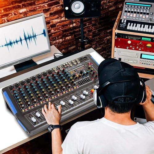 Pyle 4-Channel Bluetooth Studio Audio Mixer-DJ Sound Controller Interface with USB Drive for PC Recording Input, XLR Microphone Jack,48V Power,Input/Output for Professional and Beginners - PMXU46BT - 4 Channel Pro thumbnail 6