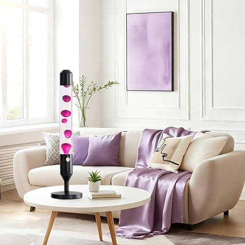 Kyzfy 24.4-Inch Relaxing Liquid Motion Lamps,Magma Lamps, Home Decor Living Room Office Bedroom Lamp (Purple Wax White Water/Black) thumbnail 2