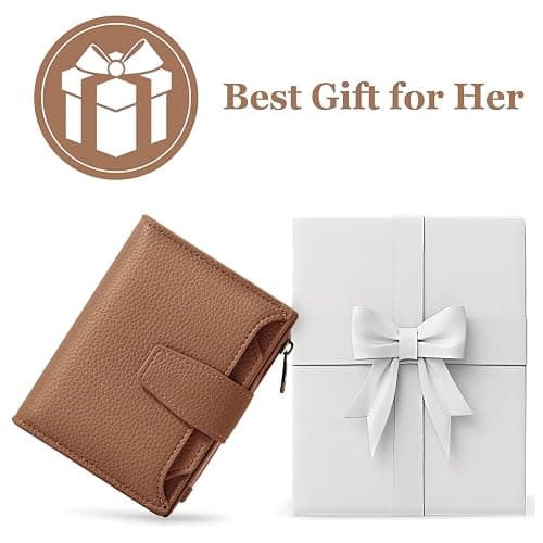 Airkit Small Wallet Women RFID Blocking Genuine Leather Bifold Compact Card Holder for Women with Zipper Coin Pocket 4 ID Windows thumbnail 7