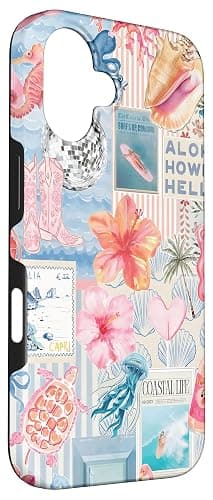Beachy Blue Coquette Coastal Collage Preppy Cute Aesthetic Case for iPhone 16 thumbnail 3