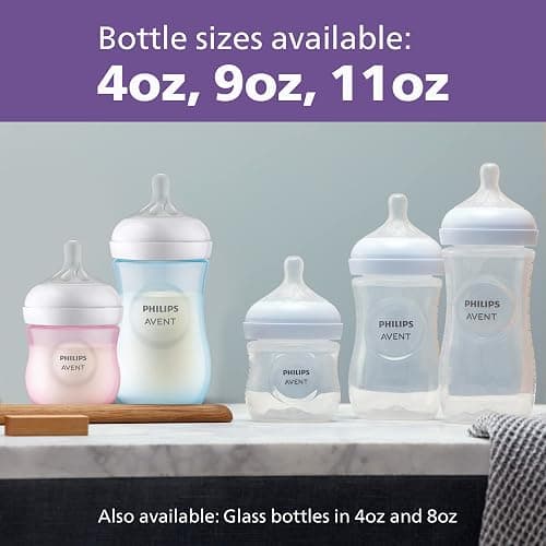 Philips Avent Natural Baby Bottles with Natural Response Nipples (Medium Flow, Flow 3), 9oz, 4-Pack, SCY903/04 thumbnail 10