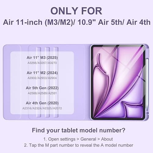 Harvopu Keyboard Case Compatible with iPad Air 11-inch/Air 5th 4th Generation Case with Keyboard-Backlit Detachable, Folio Cover with Pencil Holder for Air 11" M3/M2 (2025/2024), Air 5/Air 4 (Purple) thumbnail 2