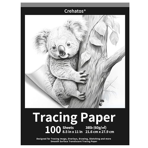 Crehatos 8.5" x 11" Tracing Paper, Translucent Tracing Pad, 100 Sheets 38lb/60gsm Vellum Art Paper - Image 1