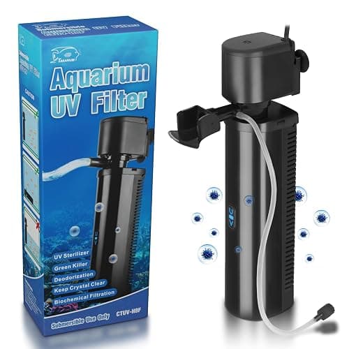 Aquarium Filter for 40-150 Gallon Tank, U-V Fish Tank Green Clean Machine Submersible Powerful Pump Canister Filter 400GPH for Pond Turtle Tank Saltwater Freshwater Crystal Clear Green Killing - CTUV-H8F(for 40-150 Gallon) thumbnail 7