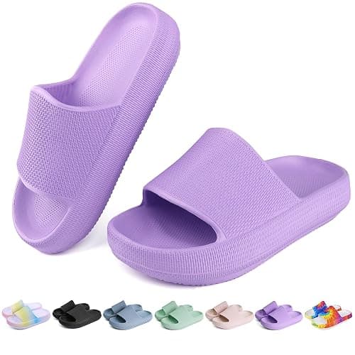 OUYADU Kids Cloud Slides Boys Girls Flip Flops Slip On Beach Sandals Youth Pool Shower Shoes EVA Summer Slippers（11 Little Kids - 6 Big Kids） - Image 1