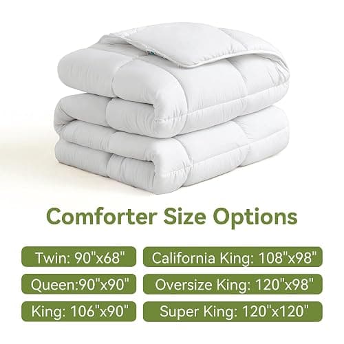 L LOVSOUL Down Alternative Comforter King Size Duvet Insert,All Season Duvet Insert with Corner Tabs,White Comforter King 106x90Inches thumbnail 5