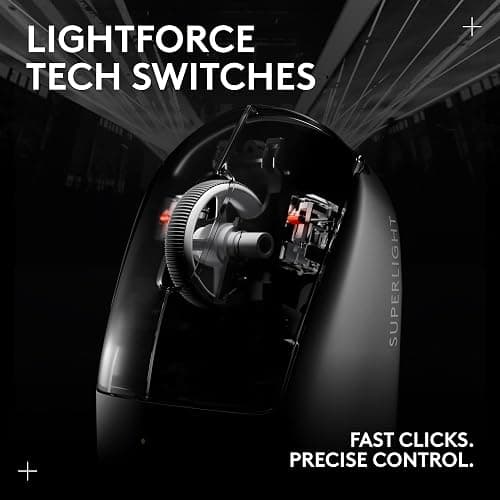 Logitech G PRO X SUPERLIGHT 2 Wireless Gaming Mouse, 60g Pro-Grade with 5 Programmable Buttons, 44k DPI Sensor, 8kHz Report Rate, USB-C Charging for PC/Mac - Black thumbnail 5