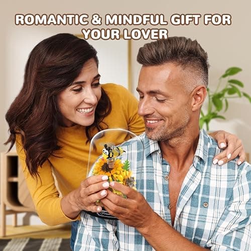 QLT QIAOLETONG Flower Bouquet Building Sets, Animals Flowers Botanical Collection 548 PCS Mini Bricks Building Blocks Toy for Adults, Valentine's Day for Her (Bee) thumbnail 4